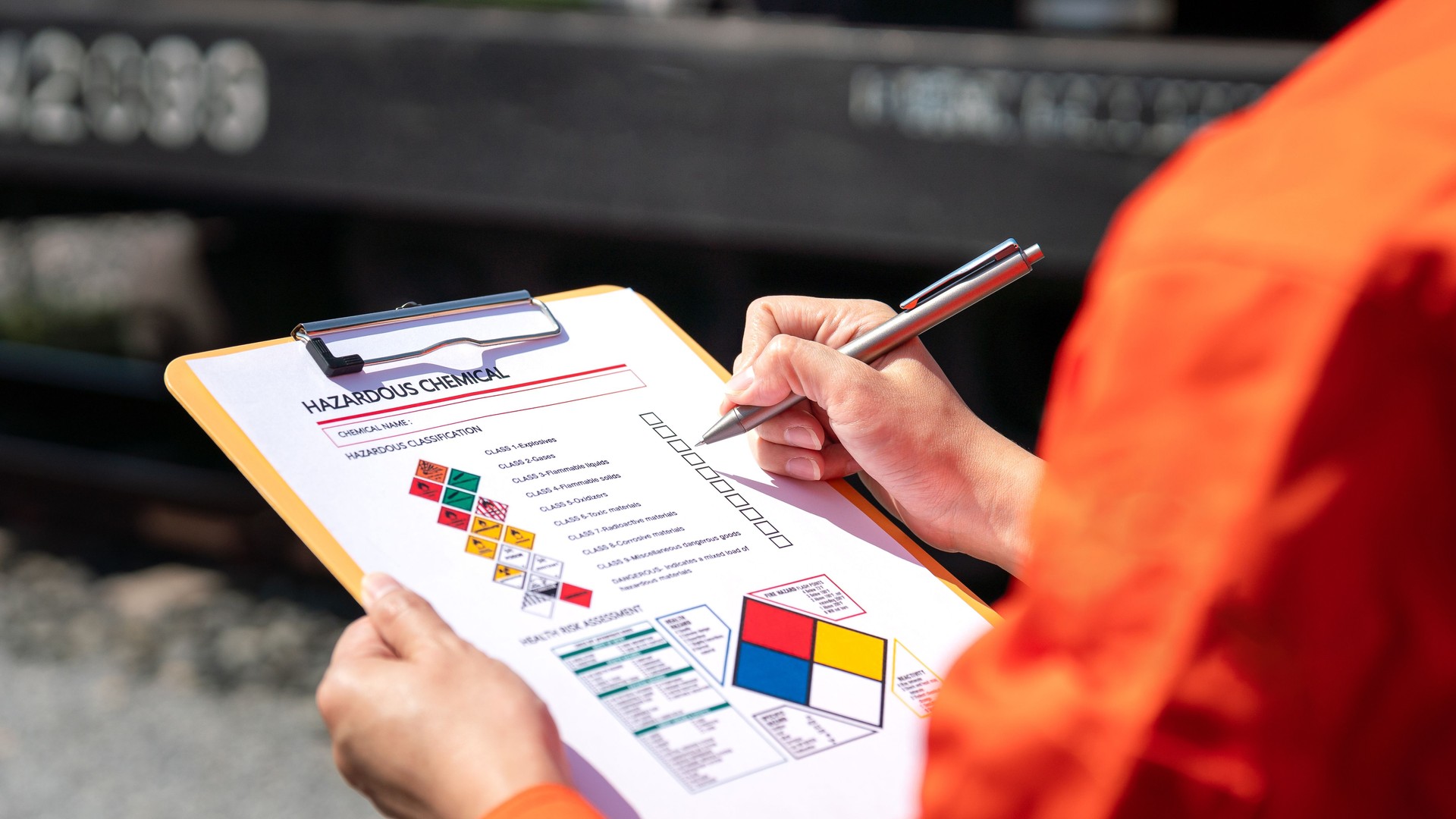 Checking on chemical hazardous material checklist